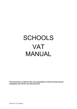 SCHOOLS VAT MANUAL