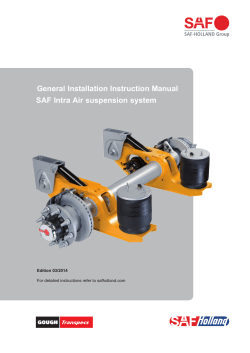 General Installation Instruction Manual SAF Intra Air suspension system Edition 03/2014