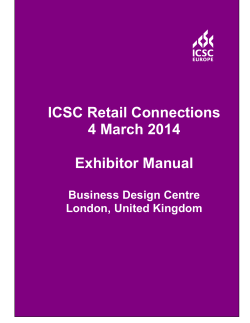ICSC Retail Connections 4 March 2014  Exhibitor Manual