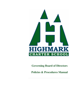 Governing Board of Directors Policies &amp; Procedures Manual