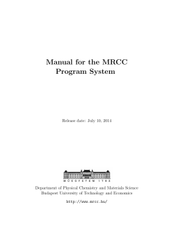 Manual for the MRCC Program System