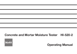 Concrete and Mortar Moisture Tester  HI-520-2 Operating Manual