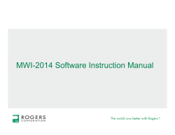 MWI-2014 Software Instruction Manual Overview