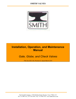 Installation, Operation, and Maintenance Manual  Gate, Globe, and Check Valves