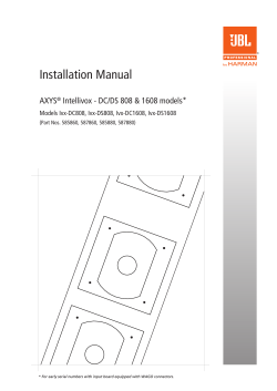 Installation Manual AXYS Intellivox - DC/DS 808 &amp; 1608 models*