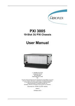 PXI 3005 User Manual 19-Slot 3U PXI Chassis