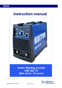 Instruction manual Unitor Welding Inverter UWI 203 TP