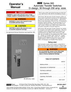 Operator’s Manual Series 300 Automatic Transfer Switches