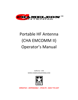 Portable HF Antenna (CHA EMCOMM II) Operator’s Manual