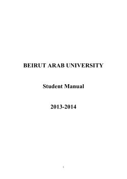 BEIRUT ARAB UNIVERSITY Student Manual 2013-2014