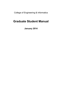 Graduate Student Manual College of Engineering &amp; Informatics January 2014