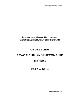 Counseling  PRACTICUM and INTERNSHIP Manual