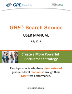 GRE Search Service ®
