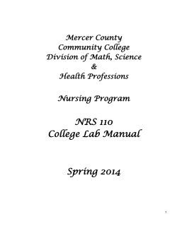 NRS 110 College Lab Manual Nursing Program