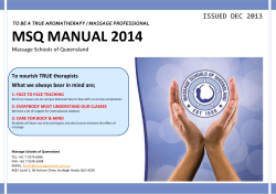 MSQ MANUAL 2014  ISSUED DEC 2013 Massage Schools of Queensland