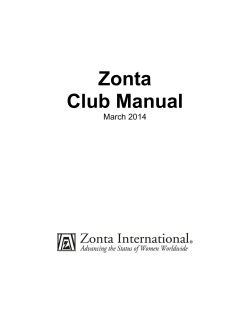 Zonta Club Manual March 2014
