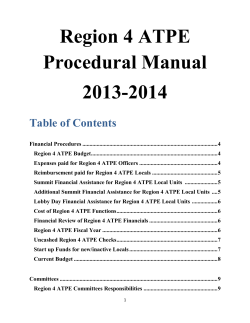 Region 4 ATPE Procedural Manual 2013-2014 Table of Contents
