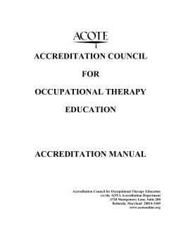 ACCREDITATION COUNCIL FOR OCCUPATIONAL THERAPY