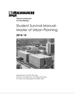 Student Survival Manual: Master of Urban Planning 2014-15