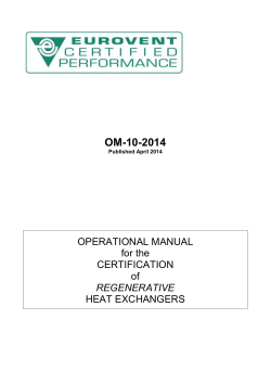 OM-10-2014 OPERATIONAL MANUAL for the CERTIFICATION