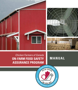 manual on-farm food safety assurance Program Chicken Farmers of Canada