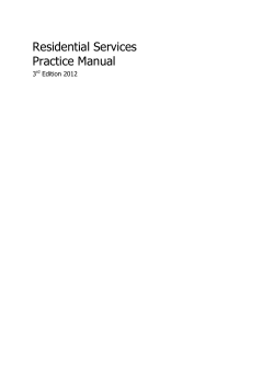 Residential Services Practice Manual 3 Edition 2012