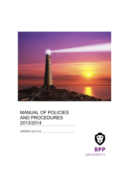 MANUAL OF POLICIES AND PROCEDURES 2013/2014