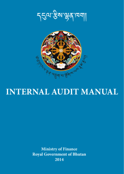 INTERNAL AUDIT MANUAL དངུལ་རྩིས་ལྷན་ཁག། Ministry of Finance Royal Government of Bhutan