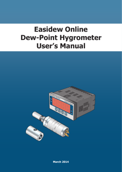 Easidew Online Dew-Point Hygrometer User’s Manual