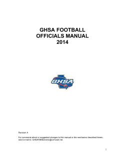 GHSA FOOTBALL OFFICIALS MANUAL 2014