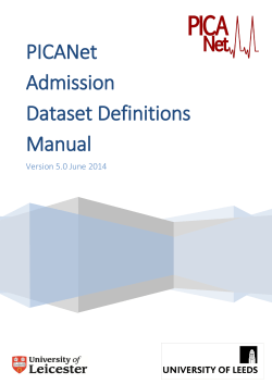 PICANet Admission Dataset Definitions