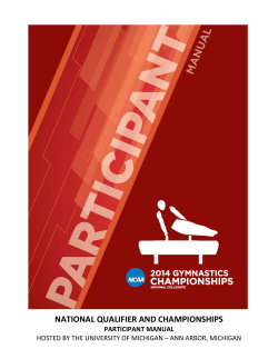 NATIONAL QUALIFIER AND CHAMPIONSHIPS PARTICIPANT MANUAL