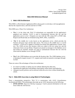 Web-JISIS Reference Manual I.  Web J-ISIS Architecture