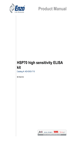 Product Manual HSP70 high sensitivity ELISA kit