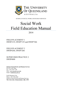 Social Work Field Education Manual 2014