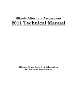 2011 Technical Manual  Illinois Alternate Assessment Illinois State Board of Education