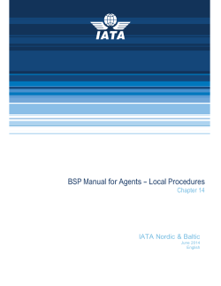 BSP Manual for Agents - Local Procedures  Chapter 14