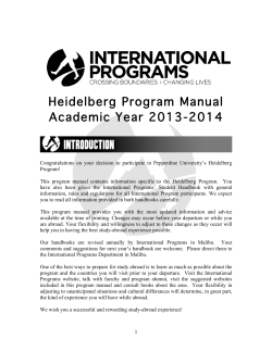 Heidelberg Program Manual Academic Year 2013-2014