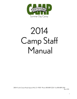 2014 Camp Staff Manual