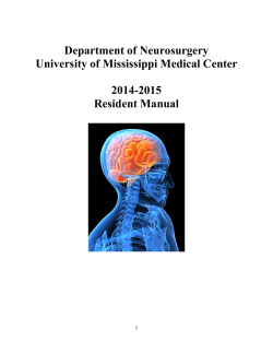 Department of Neurosurgery University of Mississippi Medical Center  2014-2015
