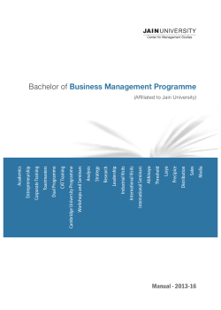 Bachelor of Business Management Programme