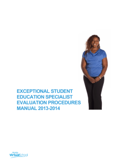 EXCEPTIONAL STUDENT EDUCATION SPECIALIST EVALUATION PROCEDURES