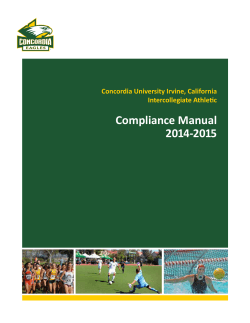 Compliance Manual 2014-2015 Concordia University Irvine, California Intercollegiate Athletic