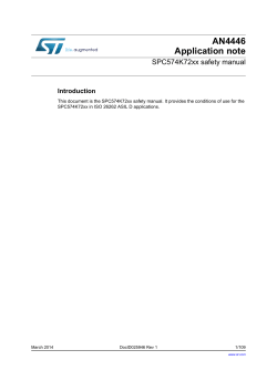 AN4446 Application note SPC574K72xx safety manual Introduction