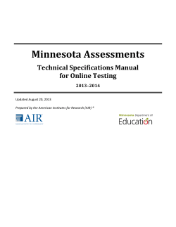 Minnesota Assessments Technical Specifications Manual for Online Testing