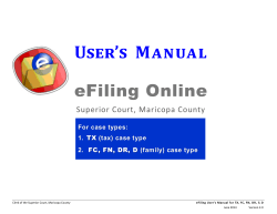 User’s  Manual eFiling Online  Superior Court, Maricopa County
