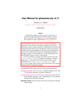 User Manual for glossaries.sty v4.11 Nicola L.C. Talbot 2014-09-01 -books.com/