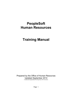 PeopleSoft Human Resources Training Manual
