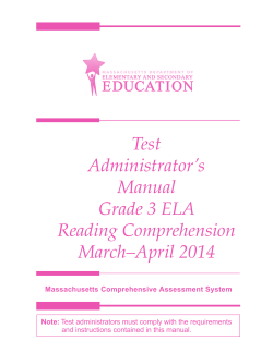 Test Administrator’s Manual Grade 3 ELA