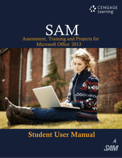 SAM Student User Manual Assessment, Training and Projects for